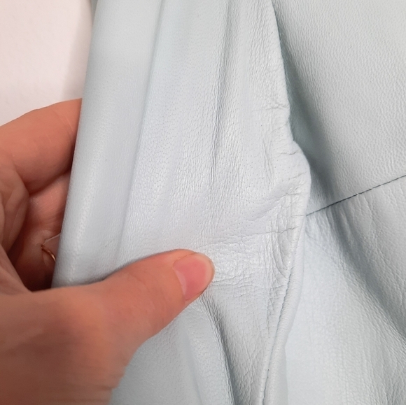 MaxMara Light Blue Leather Jacket 12 - Picture 12 of 12